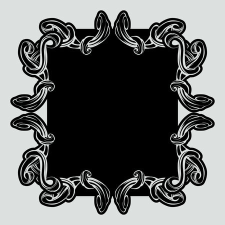 decorative elements in vintage style for decoration layout, framing, for text for advertising, vector illustration handsのイラスト素材