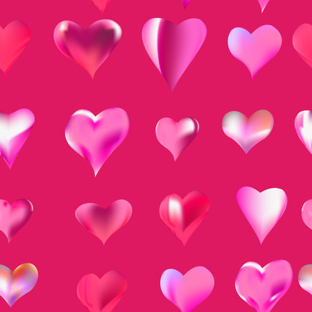seamless texture of hearts vector watercolor drawingのイラスト素材