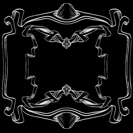 crown vector, decorative elements in vintage style for decoration layout, framing, for text for advertising, vector illustration hands, set Iconsのイラスト素材