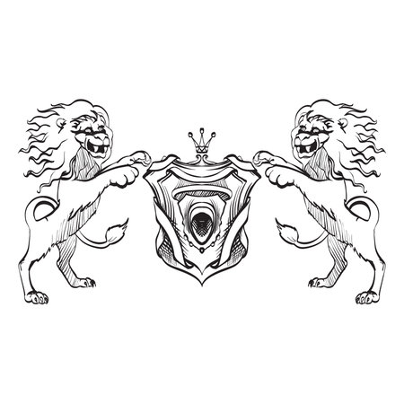 crown vector, decorative elements in vintage style for decoration layout, framing, for text for advertising, vector illustration hands, set Iconsのイラスト素材