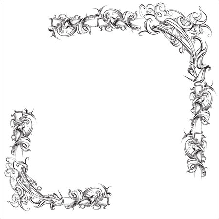 decorative elements in vintage style for decoration layout, framing, for advertising, vector illustration handsのイラスト素材