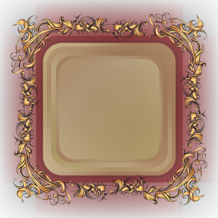 decorative elements in vintage style for decoration layout, framing, for advertising, illustration handsのイラスト素材