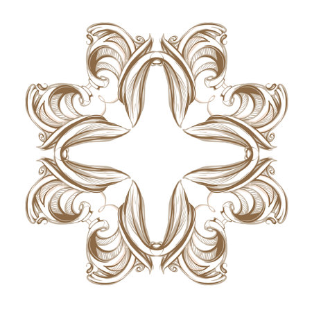 decorative elements in vintage style for decoration layout, framing, for advertising, vector illustration handsのイラスト素材