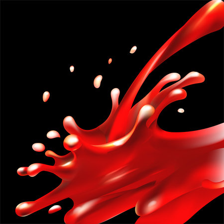 blood flowing, in motion, blood trickling down, isolated vectorのイラスト素材