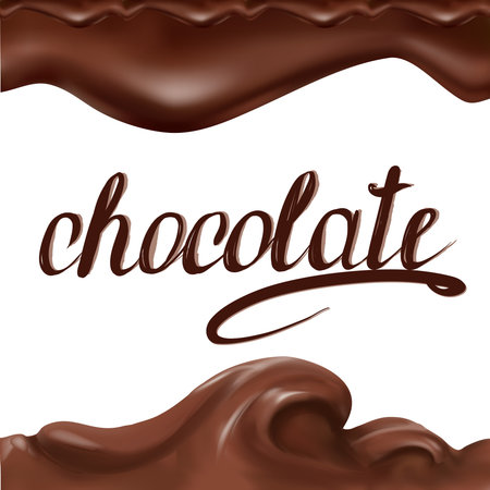 liquid chocolate, flowing, molten, caramel letteringのイラスト素材