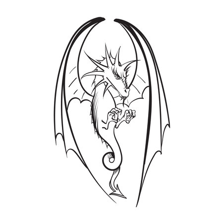 Dragon logo vectorのイラスト素材