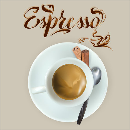 vector cup of espresso coffeeのイラスト素材