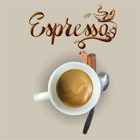 vector cup of espresso coffeeのイラスト素材