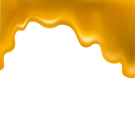honey flowing, in motion, honey trickling down, isolated vectorのイラスト素材