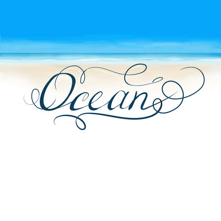 lettering ocean vectorのイラスト素材