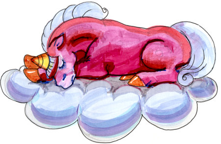 Sleep pattern pony unicornの写真素材