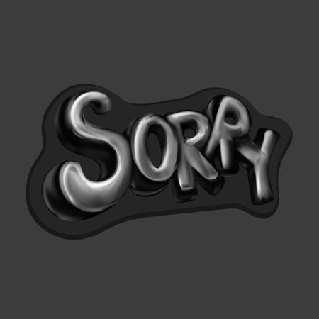 Sticker Sorry, drawing, lettering vectorの写真素材