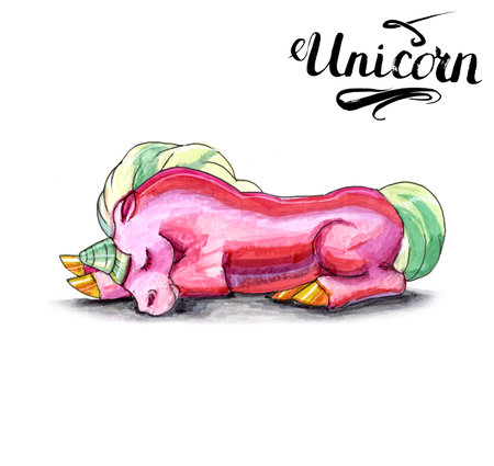 Sleep pattern pony unicornの写真素材