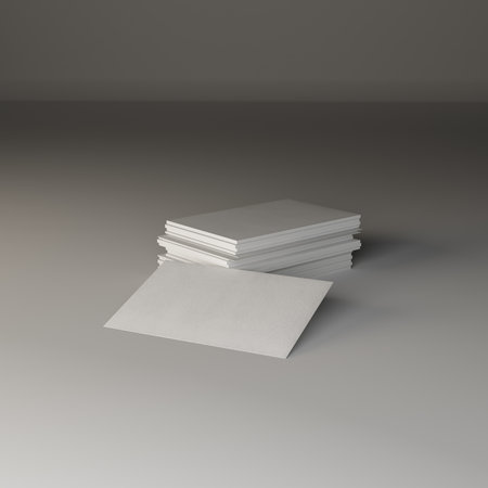 white sheets template cards 3D rendering