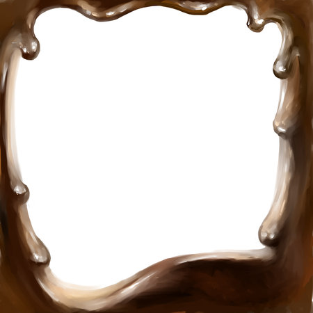 liquid chocolate, caramel or cocoa illustrationの写真素材