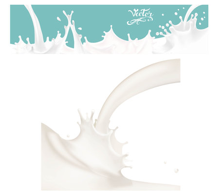 milk splashes isolated illustration vector chocolateのイラスト素材