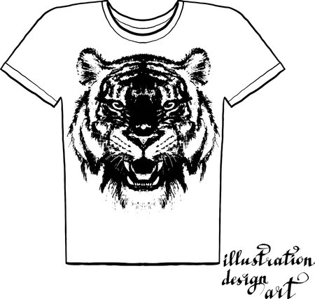 Tiger illustration print watercolor sketchのイラスト素材