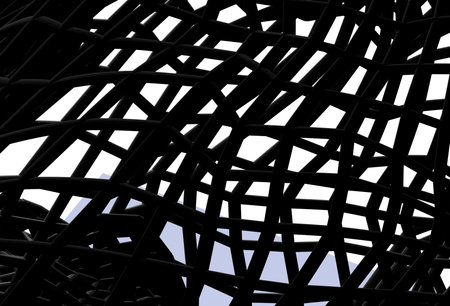 texture curved grid 3d rendering illustrations vectorの写真素材