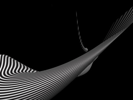 stripes black and white texture 3d rendering wavesの写真素材