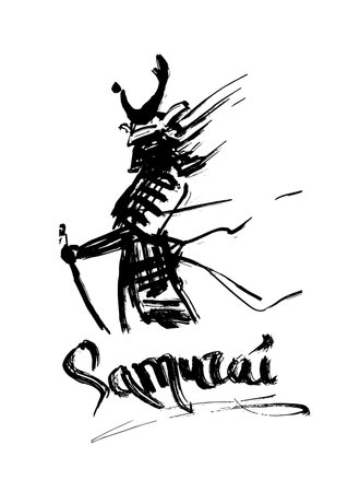 samurai illustration concept character printのイラスト素材