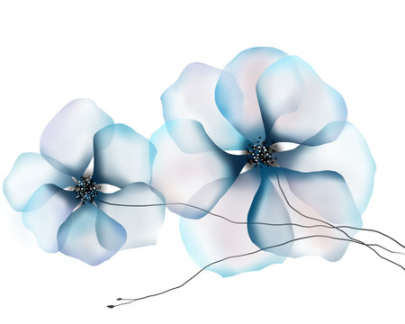 Flowers background illustration watercolor printの写真素材