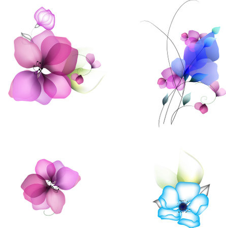 Flowers background illustration art watercolor printのイラスト素材