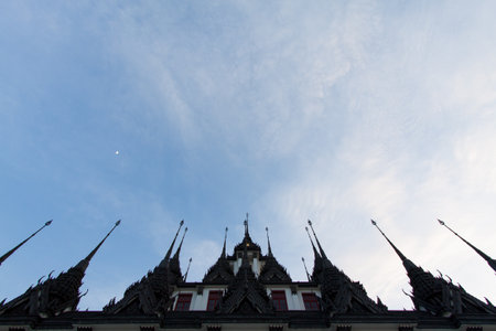 Roof of Lohaprasat in Wat Ratchanatdaram Worawihanの写真素材