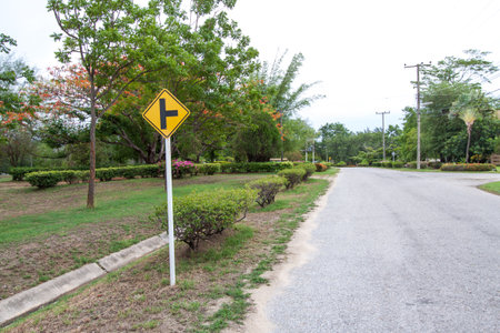 road with sign pole 