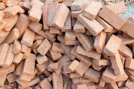 Stack of raw bricks texture