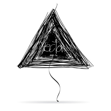 hand-drawn  triangle , elements for design , vectorのイラスト素材