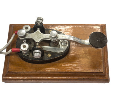 Isolated old morse key telegraphの写真素材