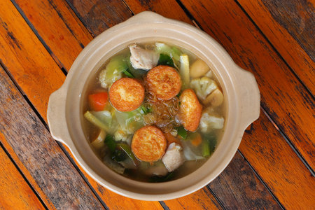 Sapo Tahu, traditional indonesian chinese food made from vegetables and tofuの写真素材