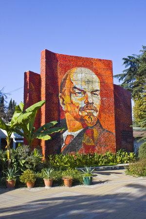Mosaic portrait of Vladimir Lenin in Sochi