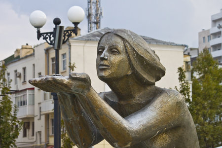 Detail of the fountain Giving the water in Novorossiyskのeditorial素材