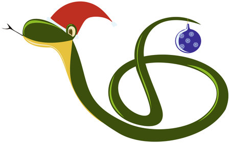 Cartoon snake, symbol of 2013のイラスト素材