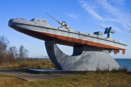Monument of Eltigen landing operation  november 1943  near Kerchのeditorial素材
