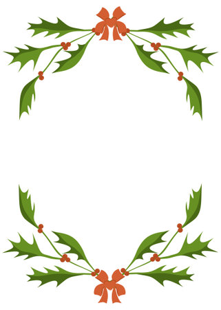 Frame of a holly branchesのイラスト素材