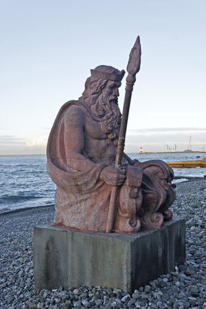 Sea god Neptune at the sea shore in Sochi, South Russiaのeditorial素材