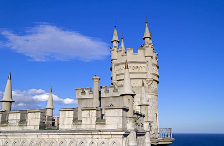 Famous castle Swallow Nest in Gaspra, Big Yalta district, Crimeaのeditorial素材
