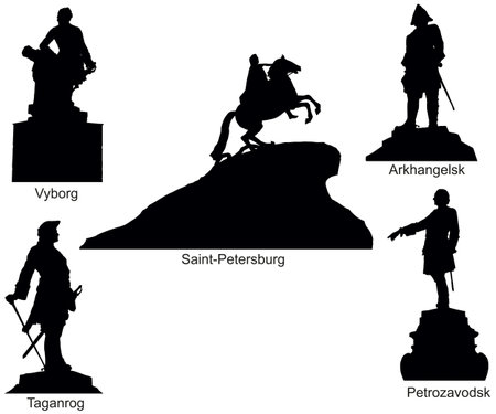Monuments of Russian emperor Peter Iのイラスト素材
