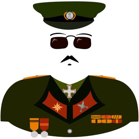 Cartoon uniform of an abstract militaristのイラスト素材