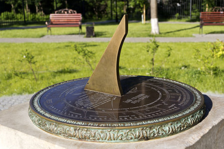 Sun dial the historic estate of duce Chernyshev in Lytkarino, Moscow areaの写真素材