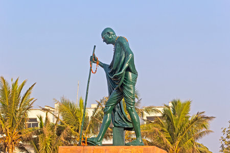 FEBRUARY 8, 2014, PURI, ORISSA, INDIA - Munument of Mahatma Gandhi in Gandi Parkのeditorial素材