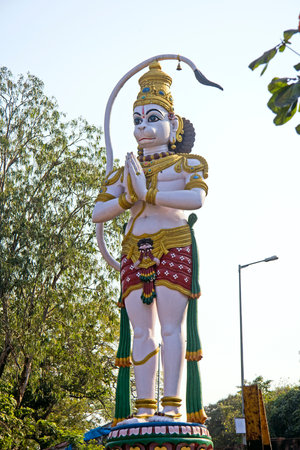 FEBRUARY 12, 2014, SIMHACHALAM, VISHAKHAPATNAM DISTRICT, ANDHRA PRADESH, INDIA - Sculpture of the Hindu God Hanumanのeditorial素材