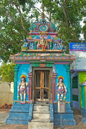 FEBRUARY 16, 2014, KANYAKUMARI, TAMIL NADU, INDIA - Small Hindu temple of Shri Ganeshaのeditorial素材