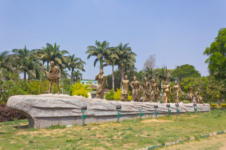 FEBRUARY 23, 2014, INDIA, KARNATAKA, MYSORE - Monument of Mahatma Gandhis Dandi or Salt Masrchのeditorial素材