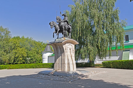 AUGUST 12, 2015, DMITROV, MOSCOW AREA, RUSSIA - Monument of the saint brothers Boris and Gleb close to Borisoglebsky monastery in Dmitrovのeditorial素材