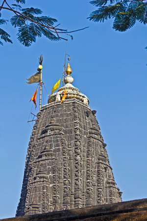 Dome of the temple of Lord Trimbakeshwar (Three-eyed Shiva) in Trimbak. It is one of most important Shiva temples, place of one Jyotirlinga.のeditorial素材