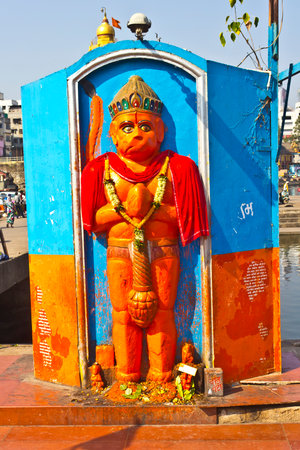 FEB 6, 2015, NASHIK, INDIA -  Deity of the monkey God Hanuman at Panchavati areaのeditorial素材