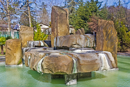 FEB 9, 2016, SOCHI, RUSSIA - Healing sulphide source in Macesta. This water heals a troubles of locomotoriumのeditorial素材